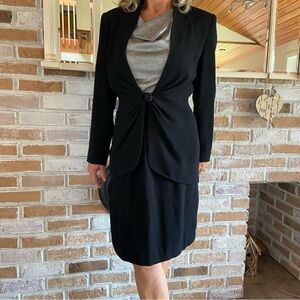 Alfred Sung fully lined black skirt suit